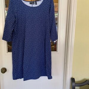 Navy dress with white polkadots by attitudes by Renee size 1x petite
